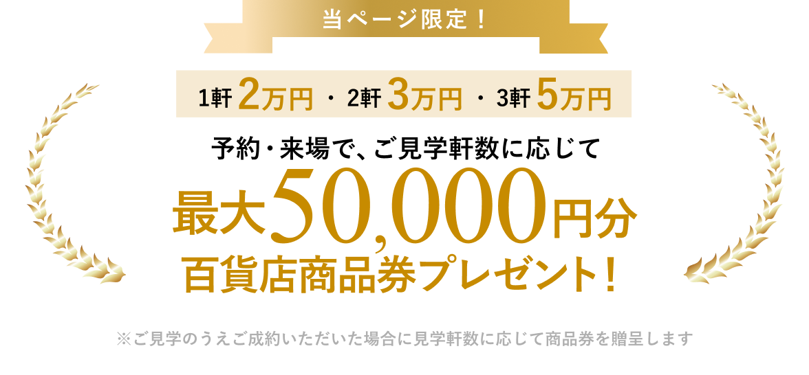 最大50000円分百貨店商品券プレゼント！