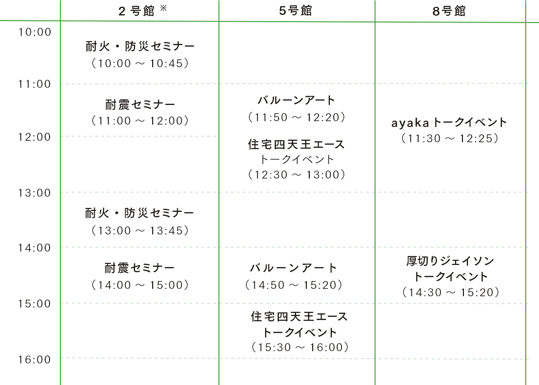 10/22（日）のスケジュール