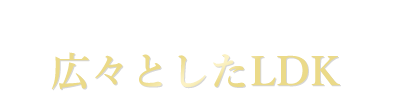 ウッドデッキを眺める、広々としたLDK