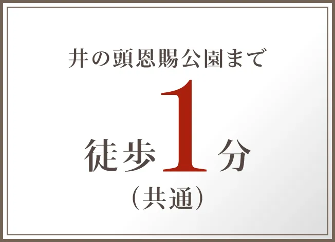 井の頭恩賜公園まで徒歩1分（共通）
