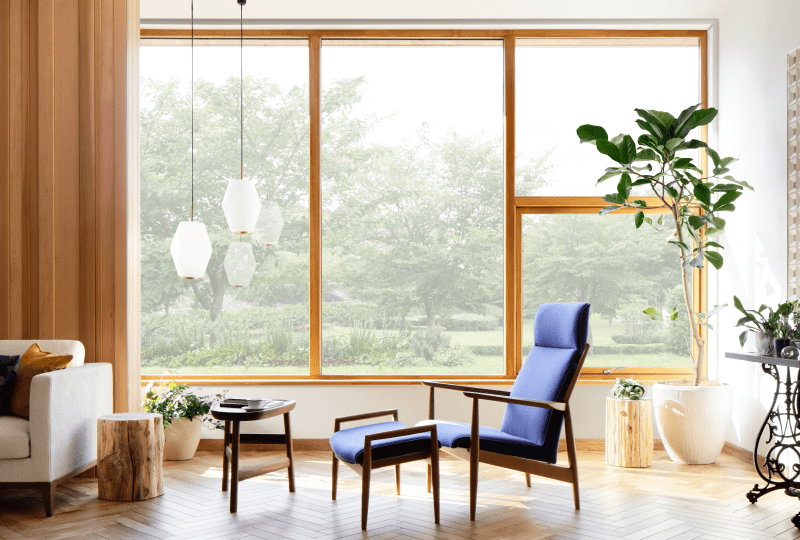 ウッドフレームの窓