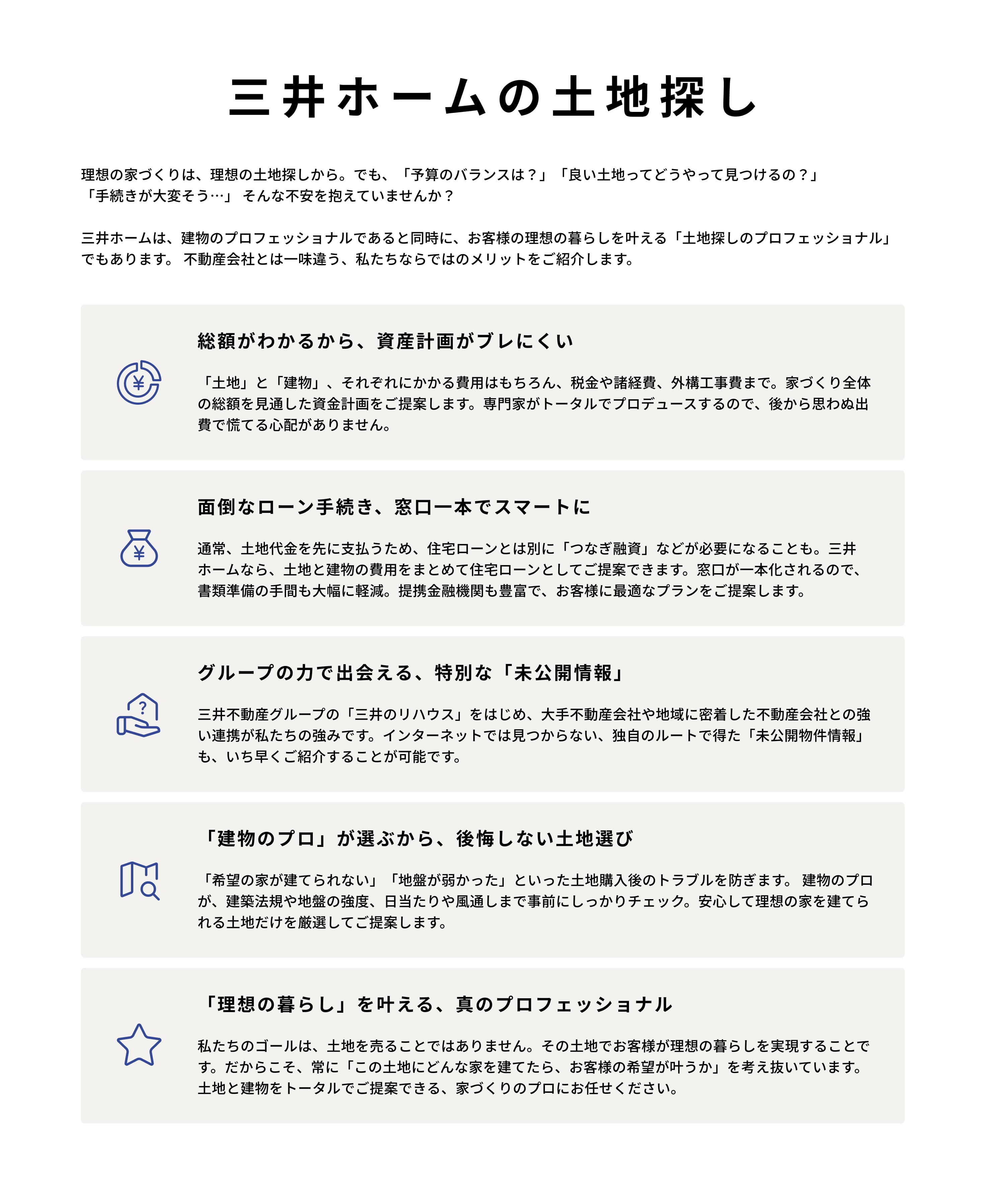 住いのプロが行う<br>ひとあじ違う土地探し