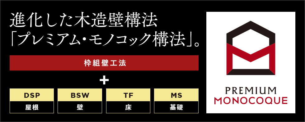 進化した木造壁構法「プレミアム・モノコック構法」。