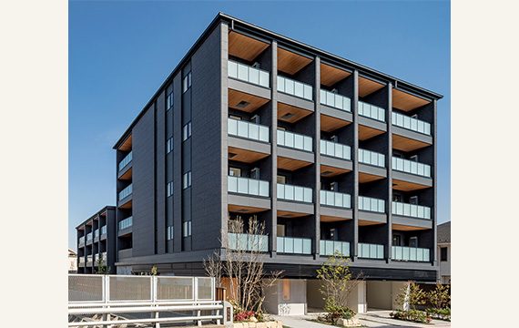 建築地：東京都大田区／階数：5階建て（1階：RC造、2～5階：枠組壁工法）／延床面積：2,073.74㎡／建物用途：賃貸マンション