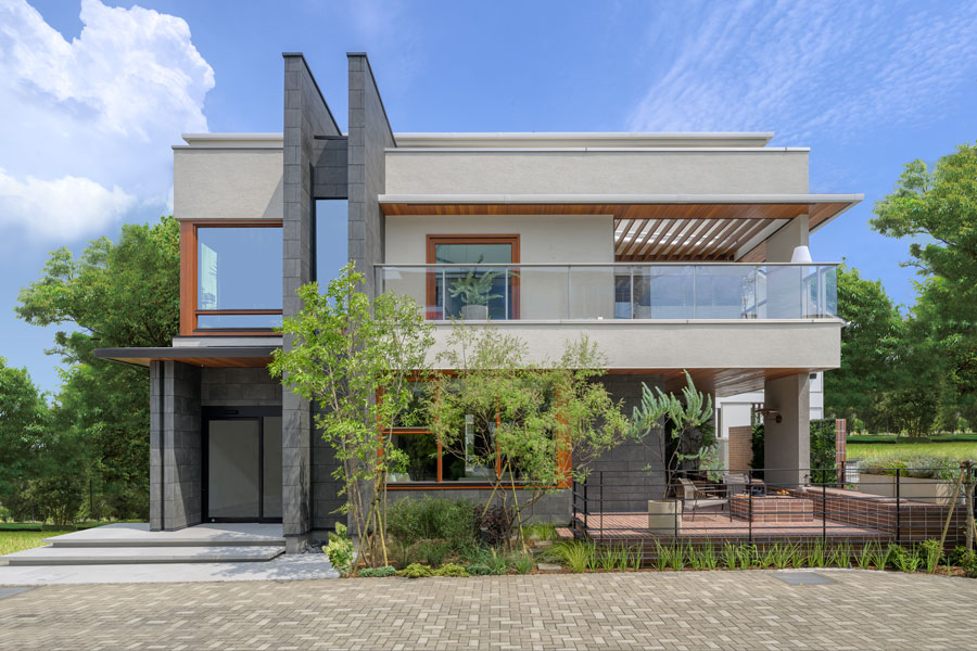 二世帯住宅の外観