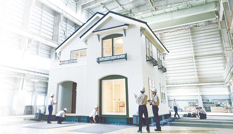 ミニチュア2階建住宅と洪水ハザードマップ